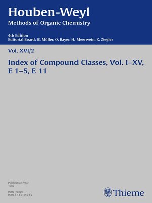 cover image of Houben-Weyl Methods of Organic Chemistry Volume XVI/2--Part a